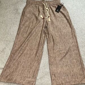 Jules & Leopold Tan Wide Leg Pants